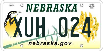 NE license plate XUH024