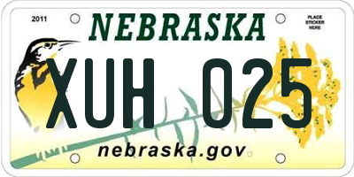 NE license plate XUH025