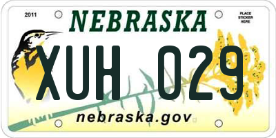 NE license plate XUH029