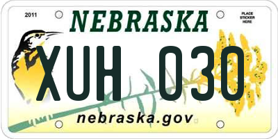 NE license plate XUH030