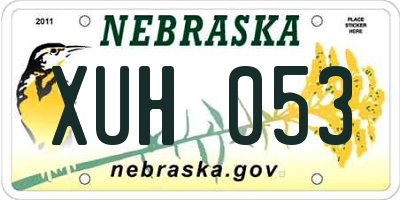 NE license plate XUH053