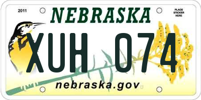 NE license plate XUH074