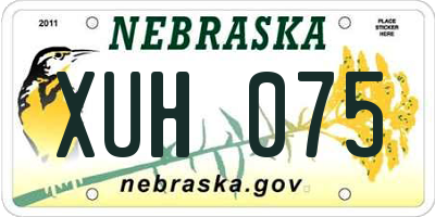 NE license plate XUH075