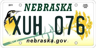 NE license plate XUH076