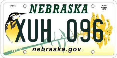 NE license plate XUH096
