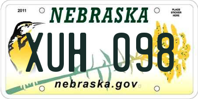 NE license plate XUH098