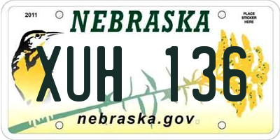 NE license plate XUH136
