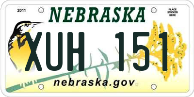 NE license plate XUH151