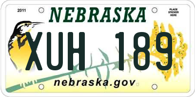 NE license plate XUH189