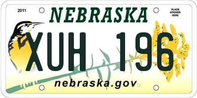 NE license plate XUH196