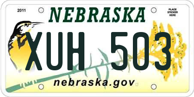 NE license plate XUH503