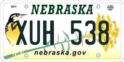 NE license plate XUH538