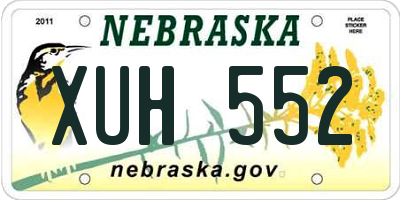 NE license plate XUH552