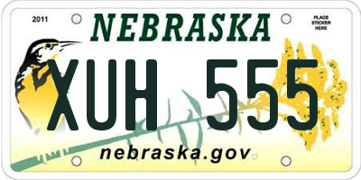 NE license plate XUH555