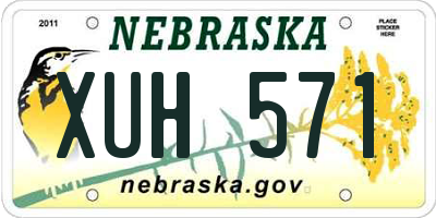 NE license plate XUH571