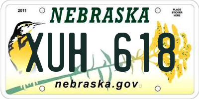 NE license plate XUH618