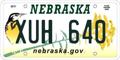 NE license plate XUH640