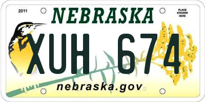 NE license plate XUH674