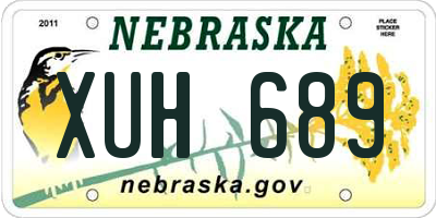 NE license plate XUH689