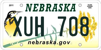 NE license plate XUH708