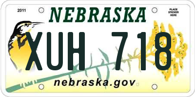 NE license plate XUH718