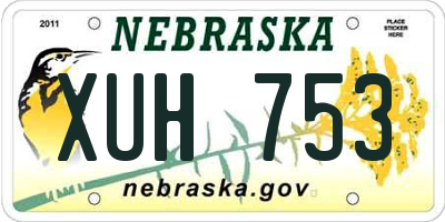 NE license plate XUH753
