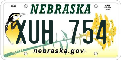 NE license plate XUH754