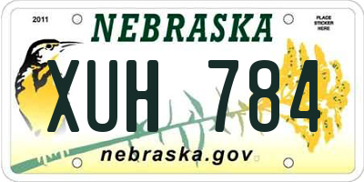 NE license plate XUH784
