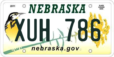 NE license plate XUH786