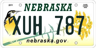 NE license plate XUH787
