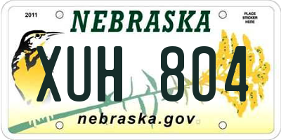 NE license plate XUH804