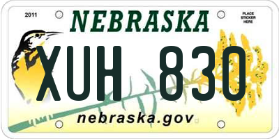 NE license plate XUH830