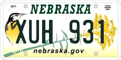 NE license plate XUH931