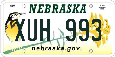 NE license plate XUH993