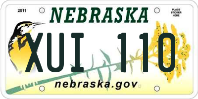 NE license plate XUI110