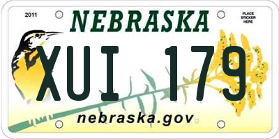 NE license plate XUI179