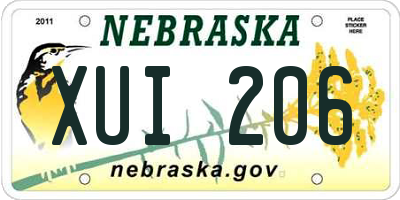 NE license plate XUI206