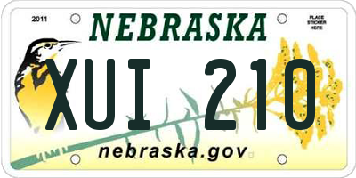 NE license plate XUI210