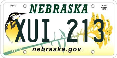 NE license plate XUI213