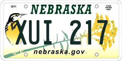 NE license plate XUI217