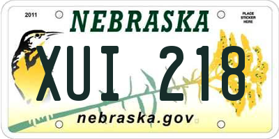 NE license plate XUI218