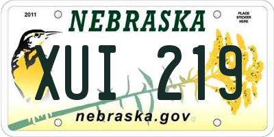 NE license plate XUI219