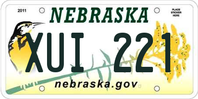 NE license plate XUI221