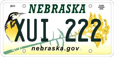 NE license plate XUI222