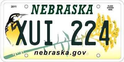 NE license plate XUI224