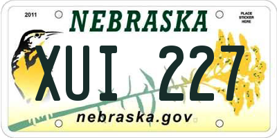 NE license plate XUI227