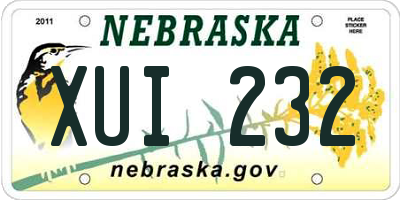 NE license plate XUI232