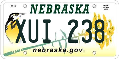 NE license plate XUI238