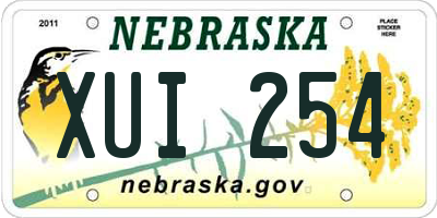 NE license plate XUI254