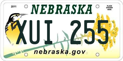 NE license plate XUI255